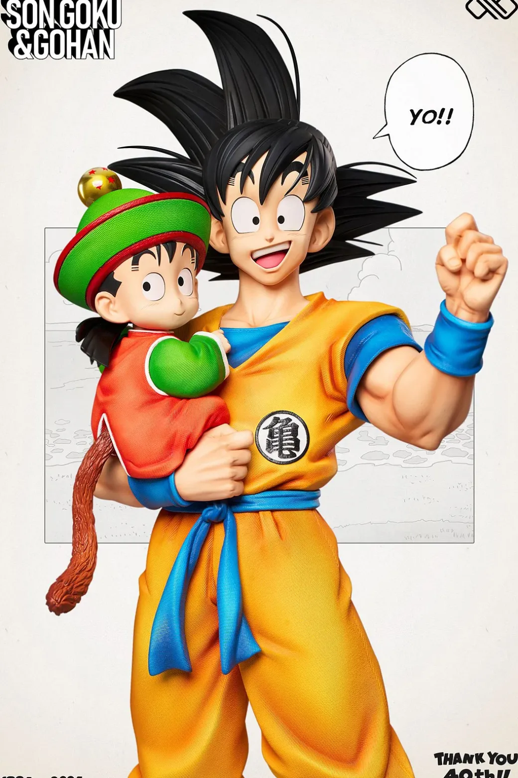 1/6 & 1/4 & 1/2 Scale 40th Anniversary Title Page Series 001 Hugging Father & Son - Dragon Ball Resin Statue - Unlimited Studios