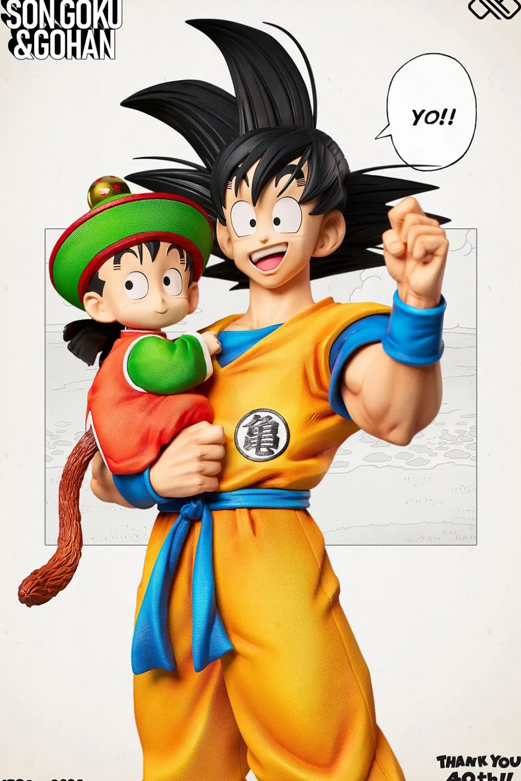 1/6 & 1/4 & 1/2 Scale 40th Anniversary Title Page Series 001 Hugging Father & Son - Dragon Ball Resin Statue - Unlimited Studios