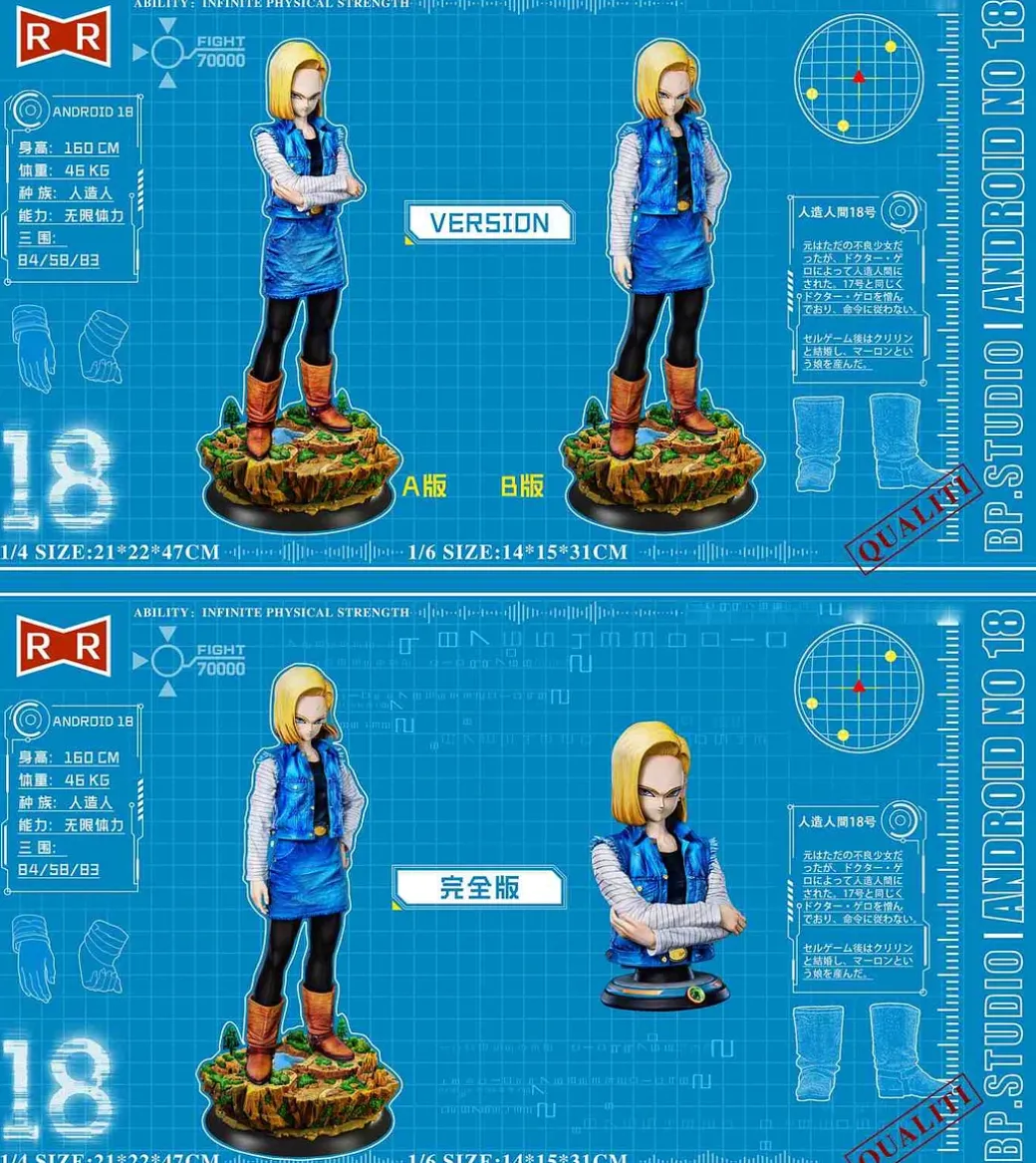 1/6 & 1/4 Scale Android 18/ Lazuli - Dragon Ball Resin Statue - BP Studios