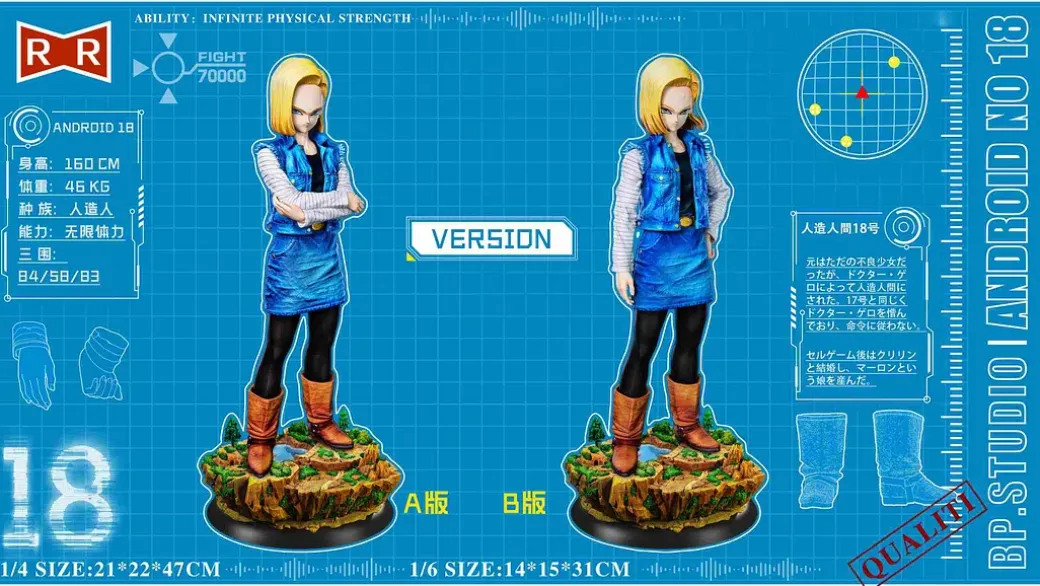 1/6 & 1/4 Scale Android 18/ Lazuli - Dragon Ball Resin Statue - BP Studios