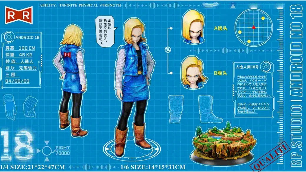 1/6 & 1/4 Scale Android 18/ Lazuli - Dragon Ball Resin Statue - BP Studios