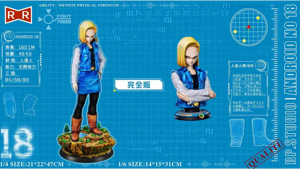 1/6 & 1/4 Scale Android 18/ Lazuli - Dragon Ball Resin Statue - BP Studios