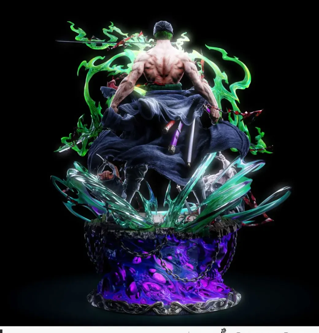 1/6 & 1/4 Scale Awakened Roronoa Zoro with LED - ONE PIECE Resin Statue - LAST SLEEP Studios