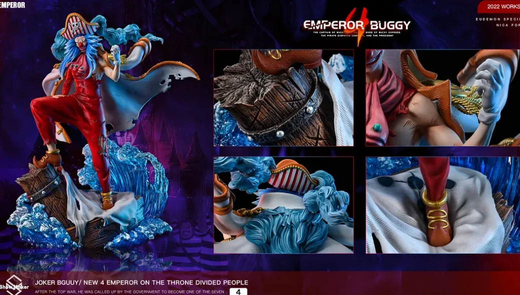 1/6 & 1/4 Scale New Four Emperors Series Buggy the Star Clown - ONE PIECE Resin Statue - ShowMaker Studios