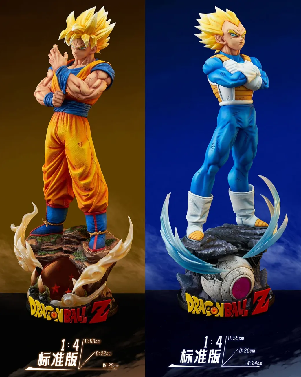 1/6 & 1/4 Scale Son Goku & Vegeta - Dragon Ball Resin Statue - AfterShock Studio
