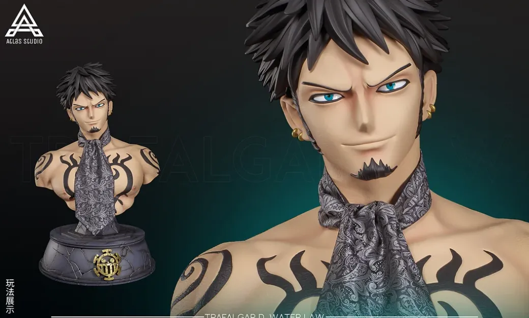 1/4 & 1/1 Scale Trafalgar D. Water Law Bust Statue - ONE PIECE Resin Statue - Atlas Studio