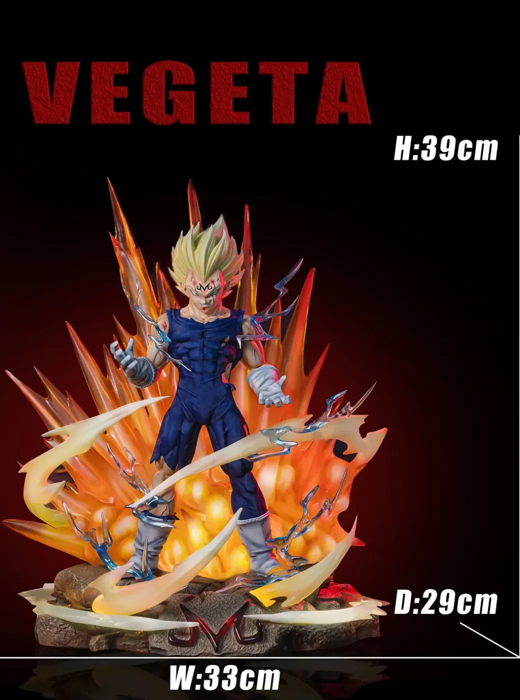1/6 & 1/4 Scale Vegeta with LED - Dragon Ball Resin Statue - Kylin Studio