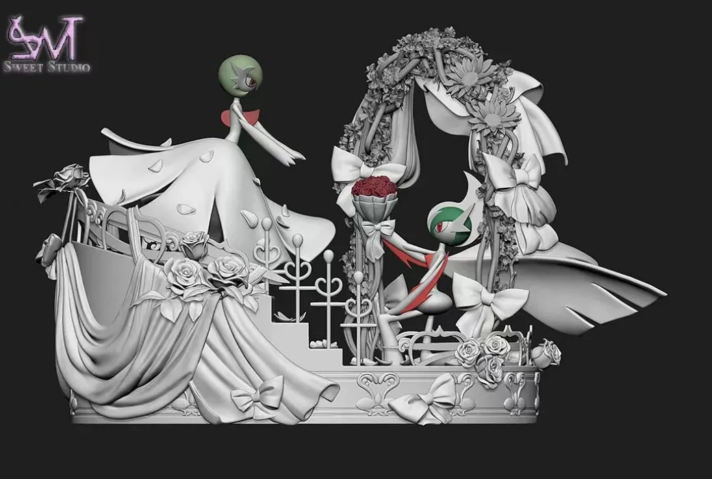 1/40 & 1/20 Scale World Zukan Couple Series 001 Mega Gardevoir & Mega Gallade's Wedding - Pokemon Resin Statue - Sweet Studio