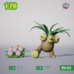 1/20 & 1/40 Scale World Zukan Evolution of Exeggutor Set & Alola Exeggutor - Pokemon Resin Statue - UU Studio