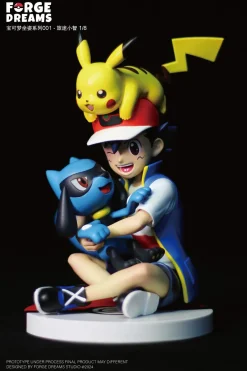 1/20 & 1/8 Scale World Zukan Journey Ash Ketchum & Pikachu & Riolu - Pokemon Resin Statue - Forge Dreams Studio