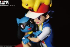 1/20 & 1/8 Scale World Zukan Journey Ash Ketchum & Pikachu & Riolu - Pokemon Resin Statue - Forge Dreams Studio