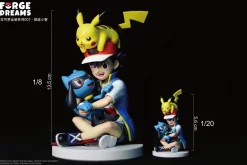 1/20 & 1/8 Scale World Zukan Journey Ash Ketchum & Pikachu & Riolu - Pokemon Resin Statue - Forge Dreams Studio