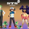 1/20 & 1/8 Scale World Zukan Main Characters of Pokemon TV Unova Team - Pokemon Statue - STS Studio