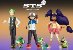 1/20 & 1/8 Scale World Zukan Main Characters of Pokemon TV Unova Team - Pokemon Statue - STS Studio