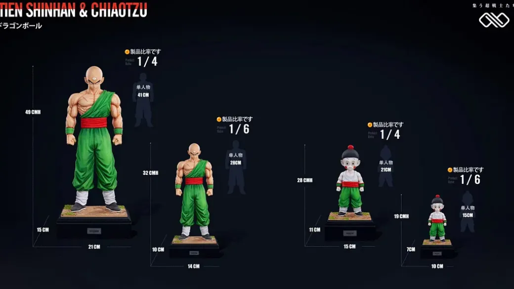 1/6 & 1/4 Scale Z-Fighters Series Tien Shinhan & Chiaotzu - Dragon Ball Resin Statue - Unlimited Studios
