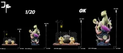 1/20 & GK Big Scale World Zukan Evolution of Persian Set with LED - Pokemon Resin Statue - JP Studio
