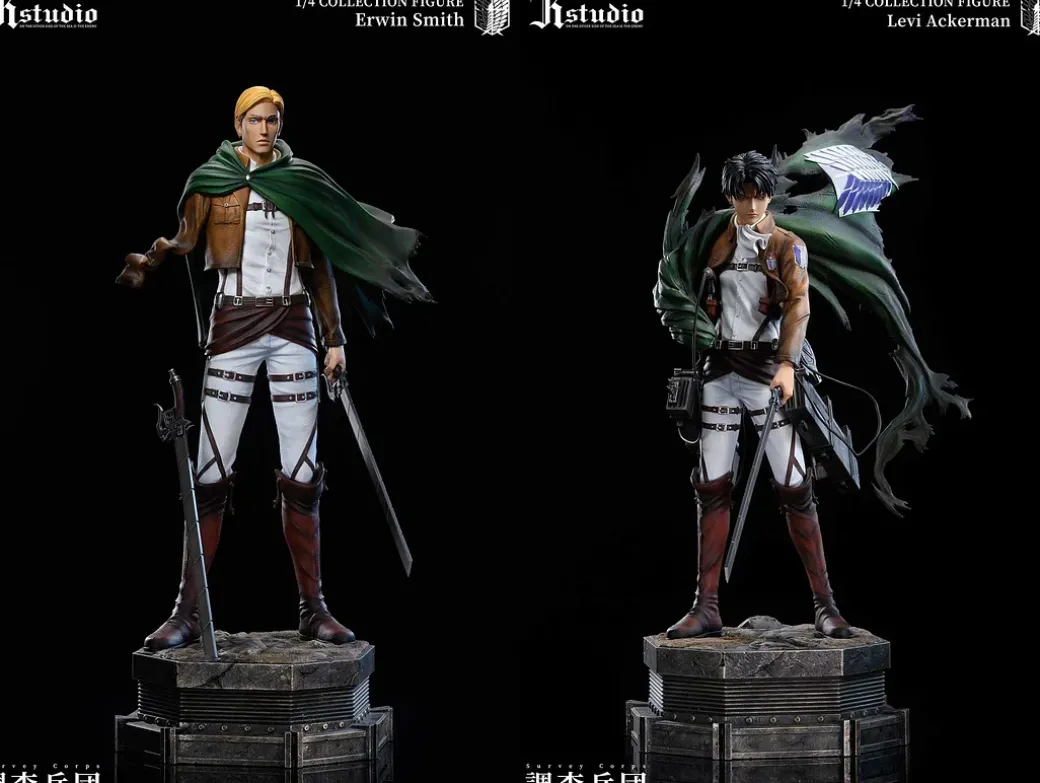 1/4 Scale A Project Series 003 Erwin Smith & 004 Levi Ackerman - Attack On Titan Resin Statue - JR Studio
