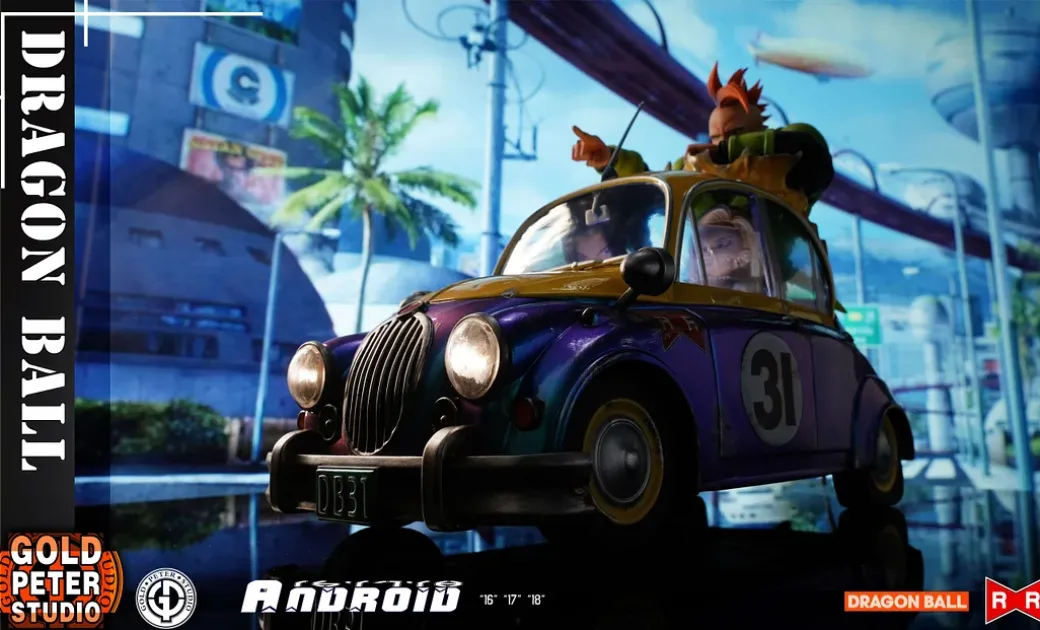 1/6 Scale Androids in Car with LED - Dragon Ball Resin Statue - Gold Peate Studio