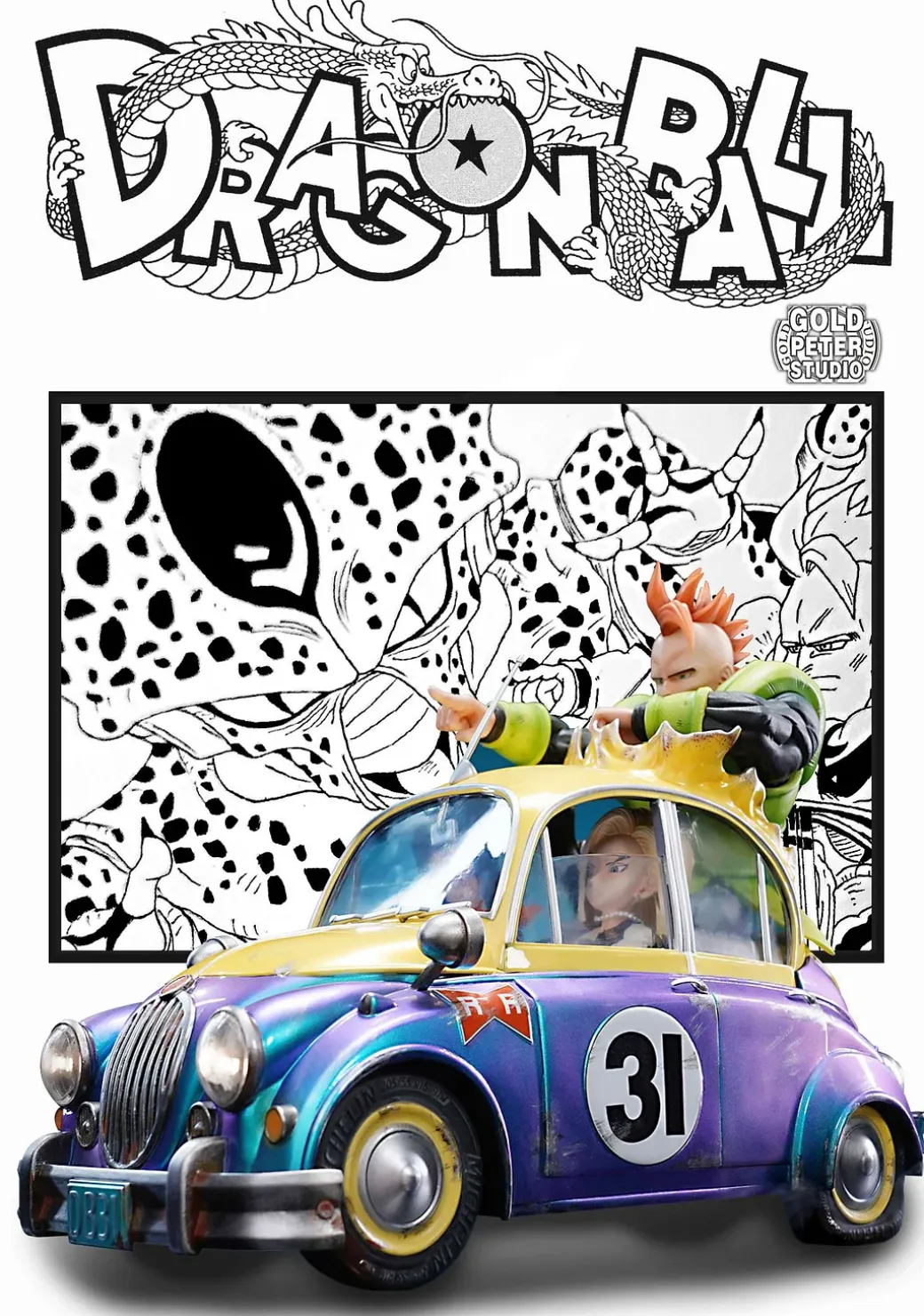 1/6 Scale Androids in Car with LED - Dragon Ball Resin Statue - Gold Peate Studio