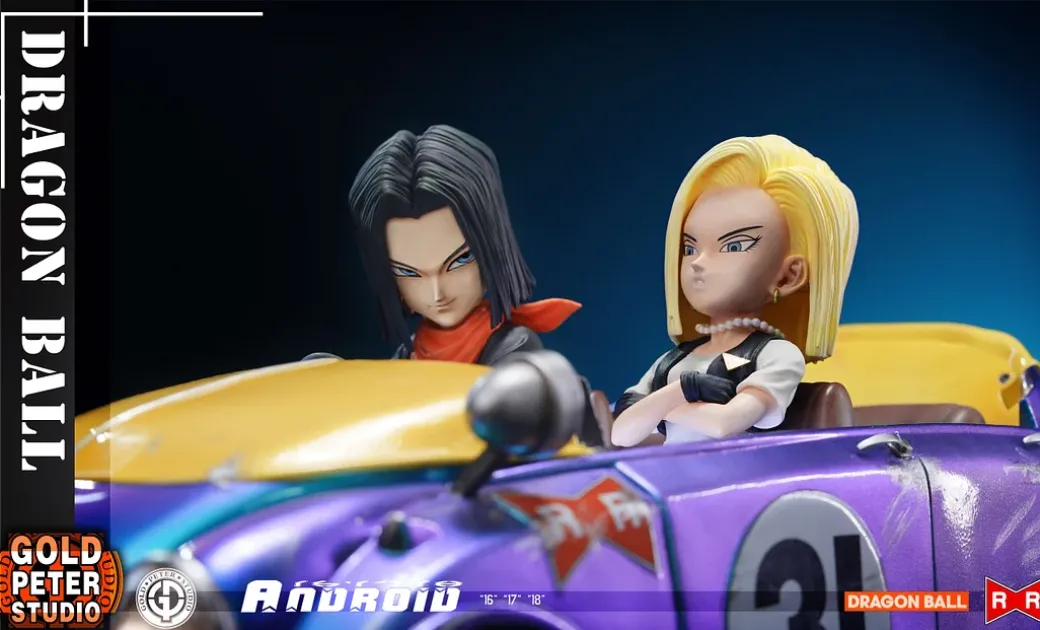 1/6 Scale Androids in Car with LED - Dragon Ball Resin Statue - Gold Peate Studio