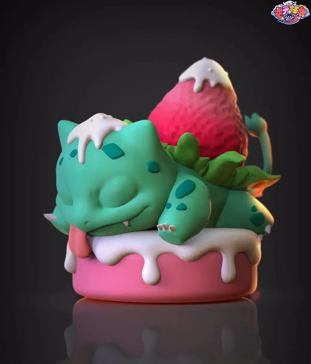 1/8 Scale Bulbasaur with Strawberry - Pokemon Resin Statue - CiYuanKuangXiang Studio