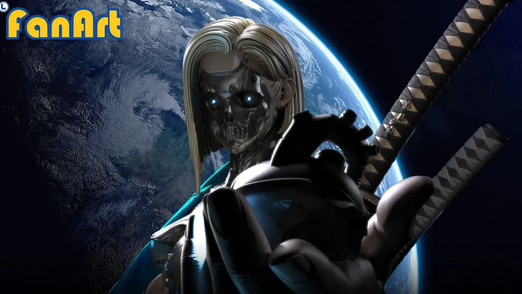 1/3 Scale Cyberpunk Ver Android 18 with LED - Dragon Ball Resin Statue - FanArt Studio