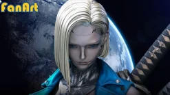 1/3 Scale Cyberpunk Ver Android 18 with LED - Dragon Ball Resin Statue - FanArt Studio