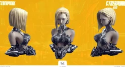 1/1 Scale Cyberpunk XVIII Ver. Android 18 Bust Statue with LED - Dragon Ball Resin Statue - 1/1 Studio