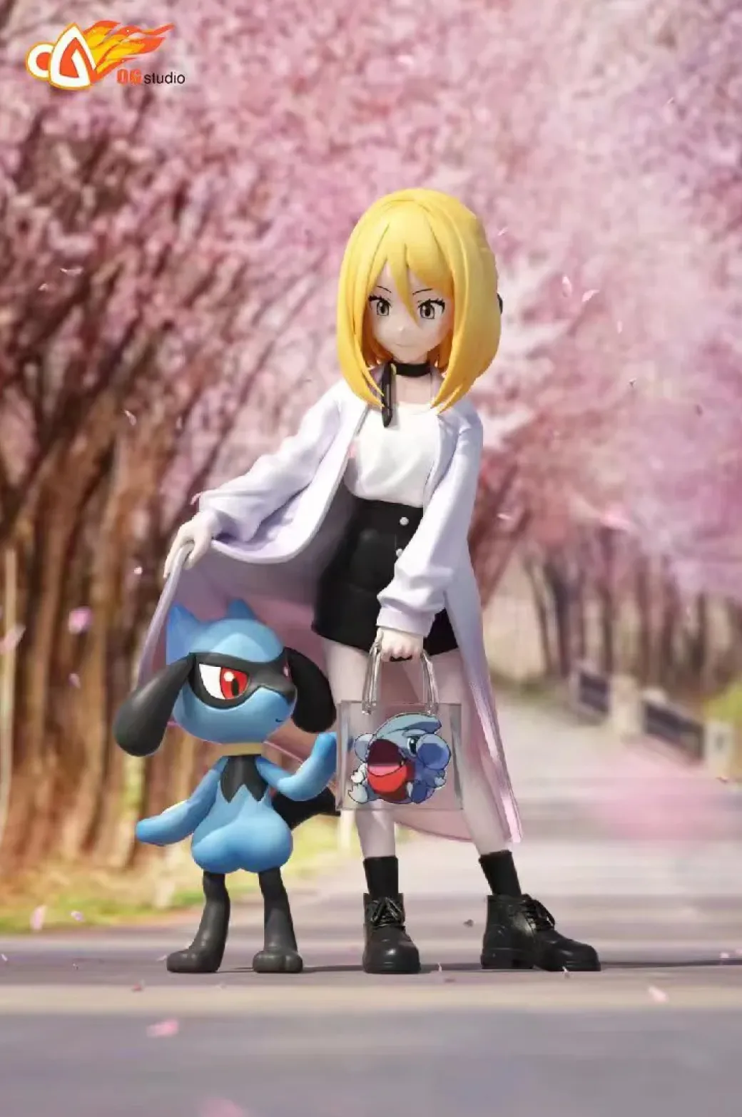 1/20 Scale Cynthia & Riolu & Gible - Pokemon Statue - OG Studio