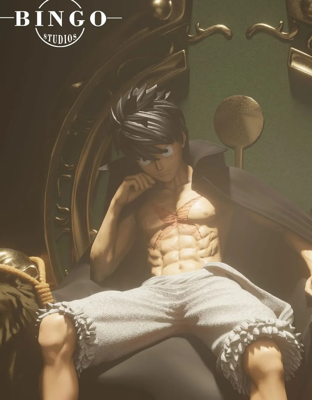 1/6 Scale Double Crowned Throne Luffy & Boa Hancock - ONE PIECE Resin Statue - BINGO Studios