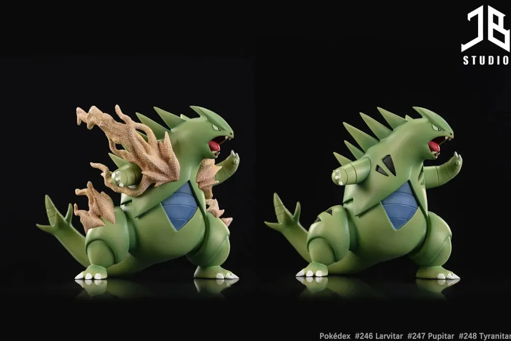 1/20 Scale Evolution Set of Tyranitar - Pokemon Resin Statue - JB Studio