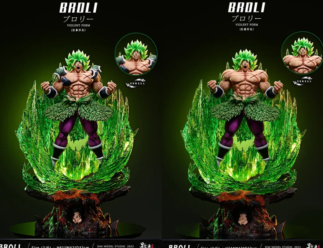 1/6 Scale Fearsome Rampage Legendary Super Saiyan Broly with LED - Dragon Ball Resin Statue - D-M Studios