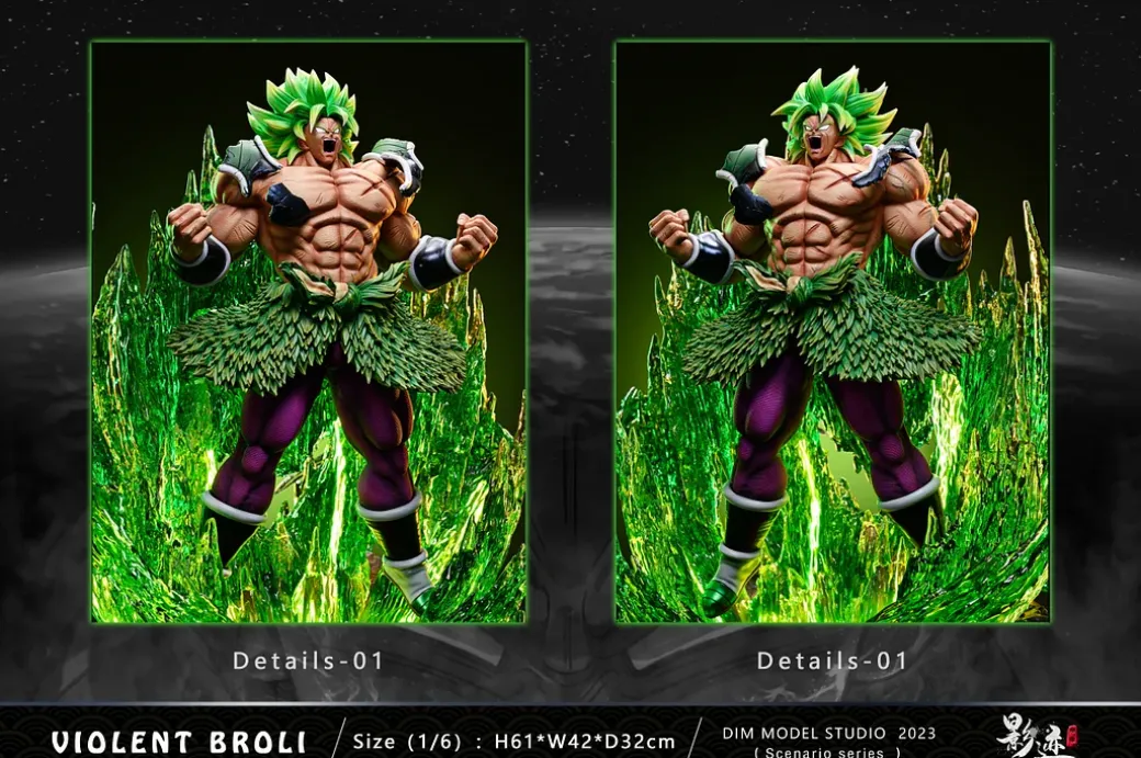 1/6 Scale Fearsome Rampage Legendary Super Saiyan Broly with LED - Dragon Ball Resin Statue - D-M Studios