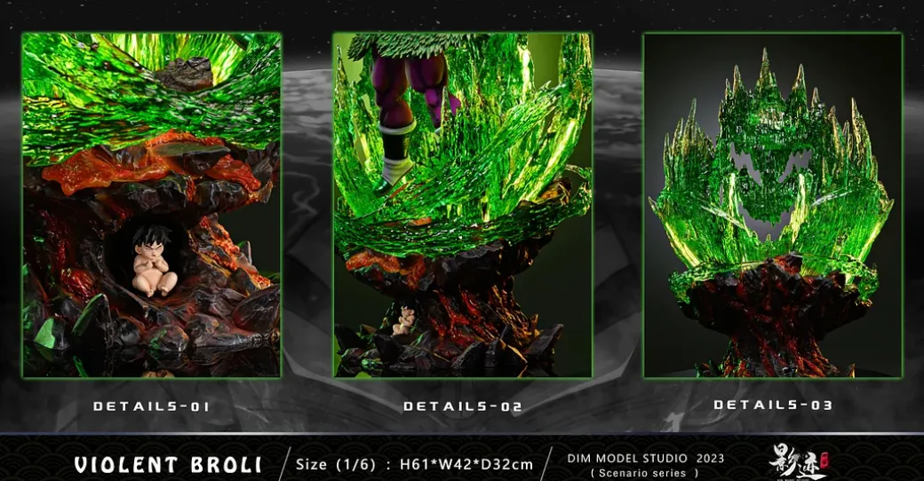 1/6 Scale Fearsome Rampage Legendary Super Saiyan Broly with LED - Dragon Ball Resin Statue - D-M Studios