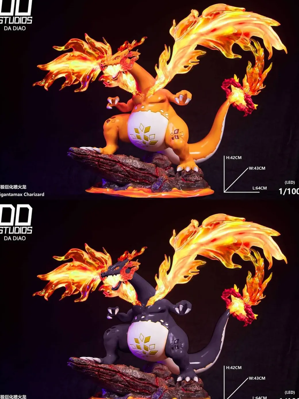 1/100 Scale Gigantamax Charizard - Pokemon Resin Statue - DD Studio