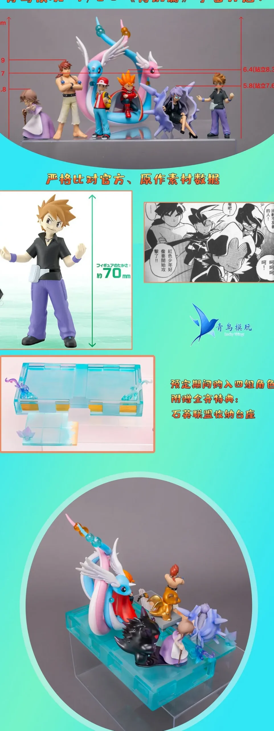 1/20 Scale Indigo Elite Four Generations I - Pokemon League Series - Pokemon Resin Statue - QN Studio