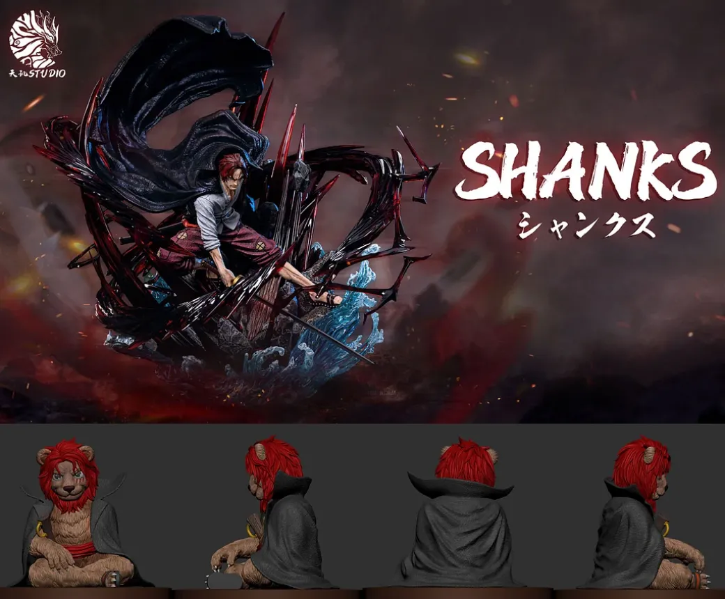 1/6 Scale Kamusari Red Hair Pirates Shanks & POP Scale Beast Form Shanks - ONE PIECE Resin Statue - TianJi Studios