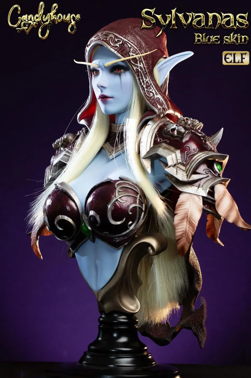 1/3 Scale Lady Sylvanas Windrunner Bust Statue - World of Warcraft Resin Statue - CandyHouse Studio