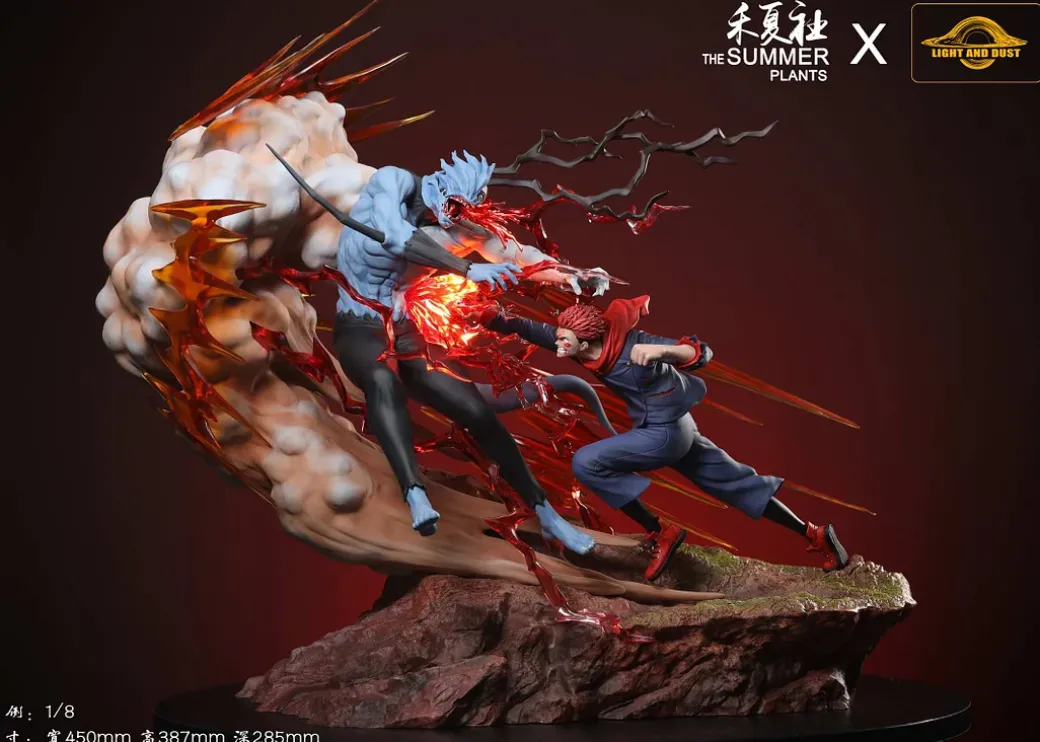 1/8 Scale Last Attack Yuji Itadori VS Mahito with LED - Jujutsu Kaisen Resin Statue - Light and Dust Studio