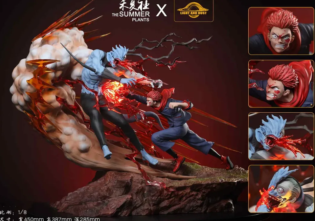 1/8 Scale Last Attack Yuji Itadori VS Mahito with LED - Jujutsu Kaisen Resin Statue - Light and Dust Studio