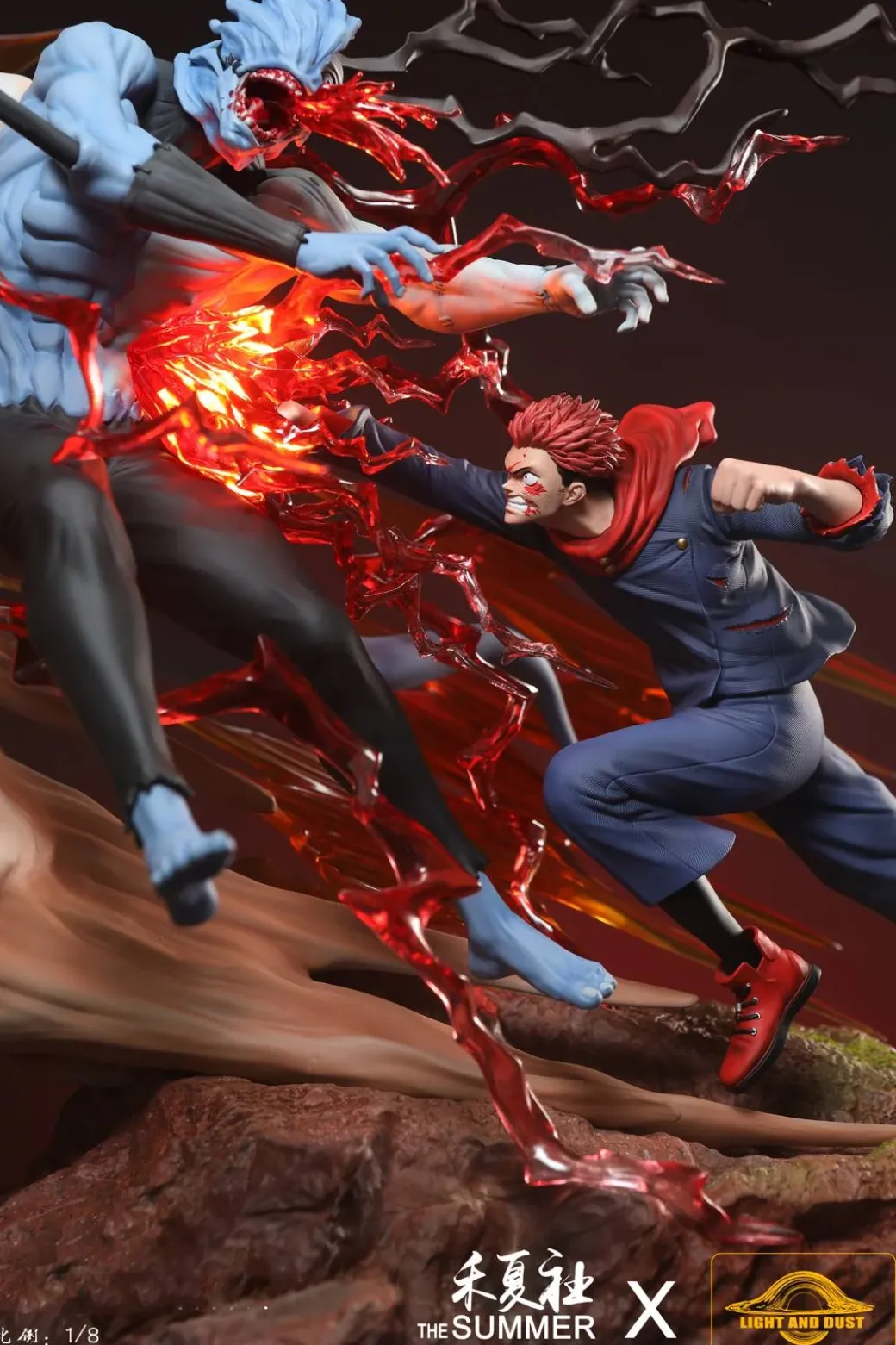 1/8 Scale Last Attack Yuji Itadori VS Mahito with LED - Jujutsu Kaisen Resin Statue - Light and Dust Studio