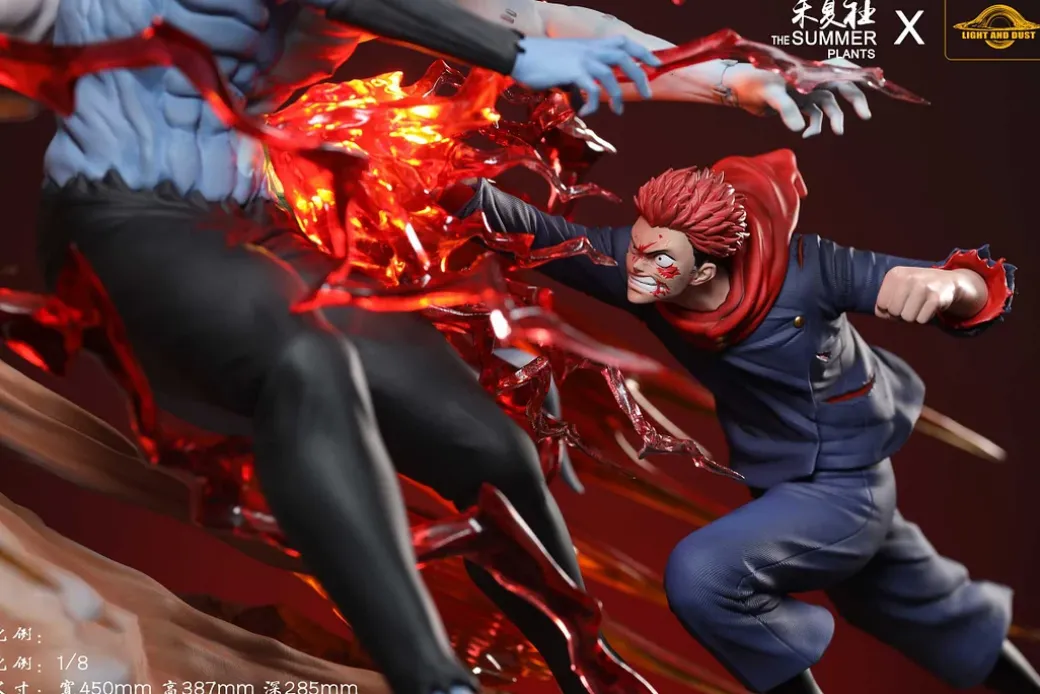 1/8 Scale Last Attack Yuji Itadori VS Mahito with LED - Jujutsu Kaisen Resin Statue - Light and Dust Studio