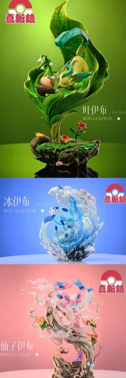 1/10 Scale Leafeon, Glaceon & Sylveon - Pokemon Resin Statue - ZhenXinZhen Studios