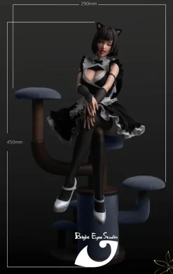 1/4 Scale Licensed Cat Maid Daisy - Original Design Resin Statue - Bright Eyes Studios