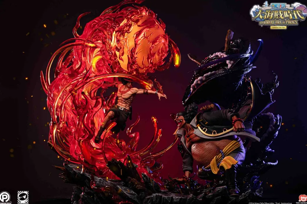 1/6 Scale Licensed Portgas D. Ace VS Blackbeard Marshall D. Teach - ONE PIECE Resin Statue - Penguin Toys Studio