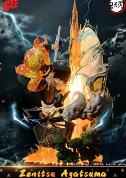 1/5 Scale Licensed Thunderclap and Flash Agatsuma Zenitsu with LED - Demon Slayer: Kimetsu No Yaiba Resin Statue - GEE Studios