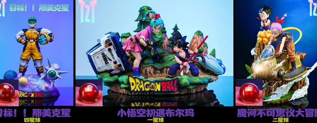 1/6 Scale Little Son Goku & Bulma with LED - Dragon Ball Resin Statue - TZT Studio