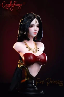 1/3 Scale Movable Fire Princess Bust Statue - Original Design Resin Statue - CandyHouse Studio
