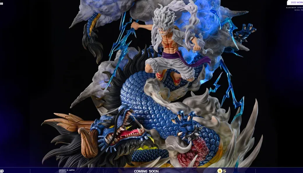 1/6 Scale Nika Monkey D. Luffy vs Full Beast Form Kaidou with LED - ONE PIECE Resin Statue - ZZDD Studios