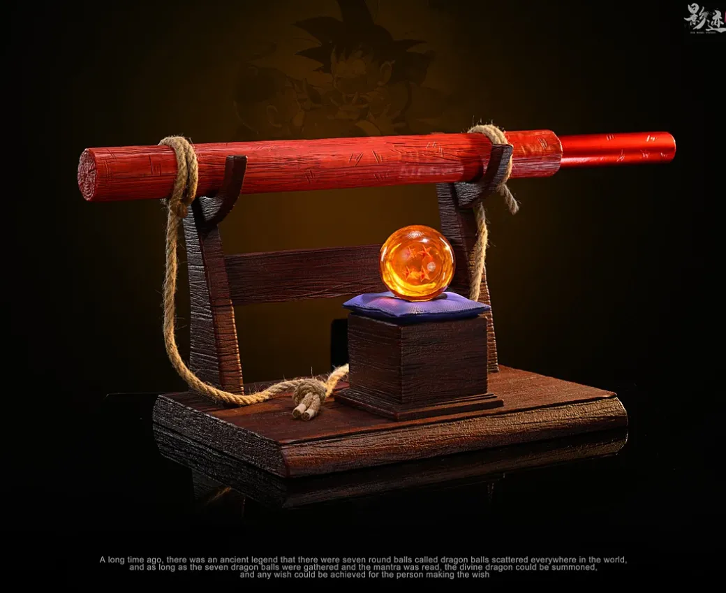 1/1 Scale Power Pole & Four Star Dragonball with LED - Dragon Ball Resin Statue - D-M Studios